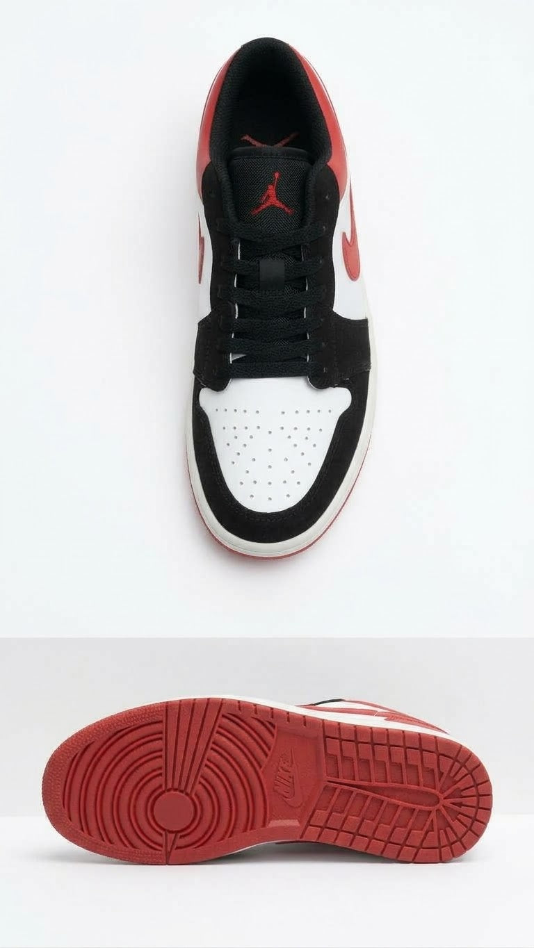 NIKE AIR JORDAN 1- LOW WHITE RED/BLACK
