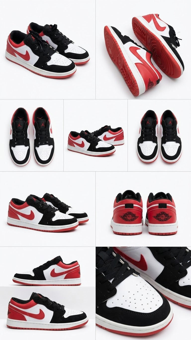 NIKE AIR JORDAN 1- LOW WHITE RED/BLACK