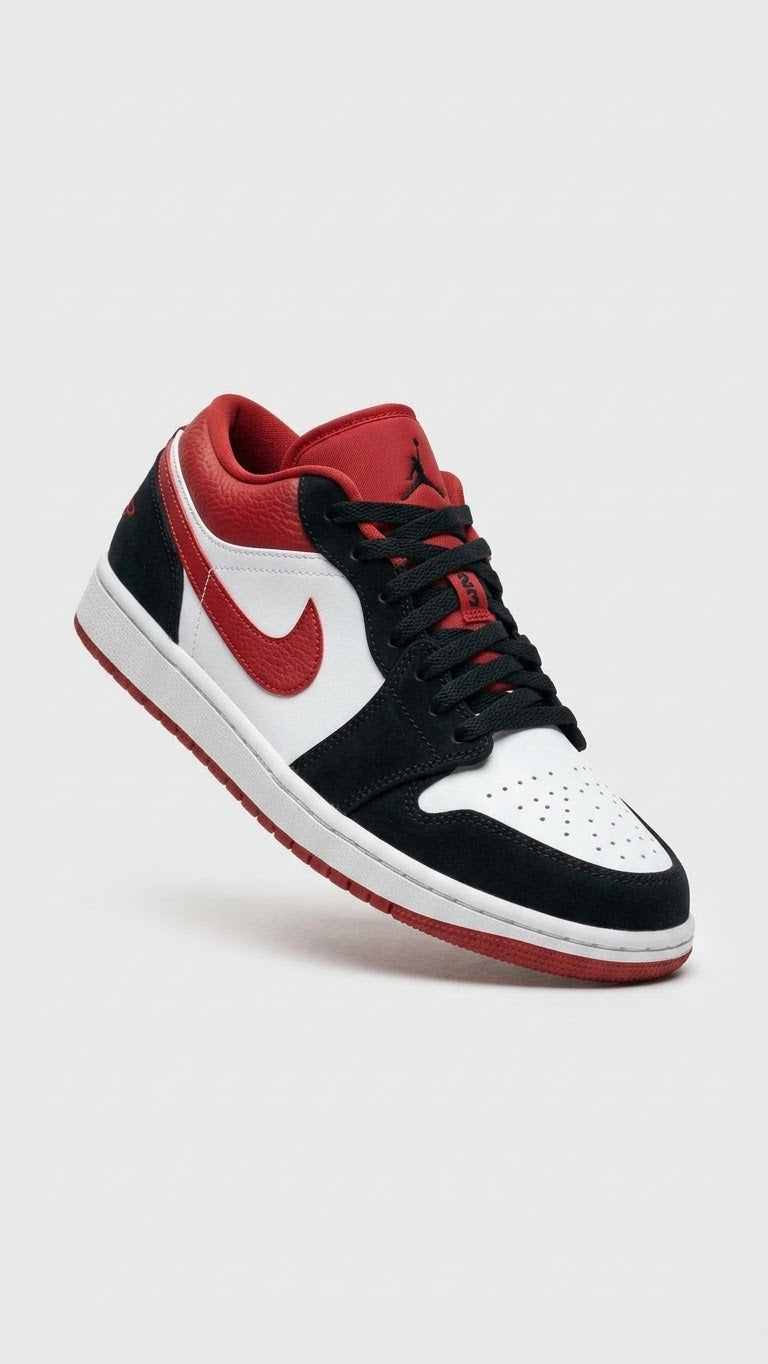NIKE AIR JORDAN 1- LOW WHITE RED/BLACK