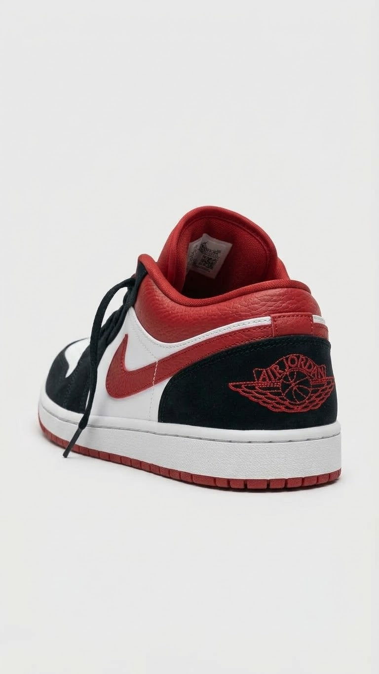 NIKE AIR JORDAN 1- LOW WHITE RED/BLACK